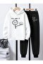 Children's Printed Hooded Sweatshirt and Sweatpants Set 3 Thread Raster for Autumn/Winter