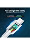 كابل شحن سريع PD أبيض بطول 0.3 متر بقدرة 100 واط من نوع USB-C إلى USB-C، متوافق مع iPhone 15 Pro Max و iPad Air 5 و Macbook Mate - 3
