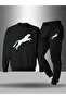 Children's Printed Crew Neck Sweatshirt and Sweatpants Set 3 Thread Raster for Autumn/Winter
