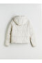 Beige Hooded Women's Puffer Jacket - 8