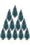 12Pcs 10cm Blue Green Glittering Christmas Tree + 2m Led Light Party Ornament Decoration Ornament
