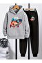 Children's Printed Hooded Sweatshirt and Sweatpants Set 3 Thread Raster for Autumn/Winter