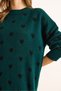 Women's Emerald Green Mini Heart Detailed Thick Knitwear Tunic Dress Elb-19002537 - 7