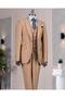 Italian Style Slim Fit 8 Drop Jacket Vest Pants Suit Camel T12632 - 4