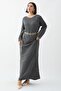 Openwork Anthracite Knitwear Dress - 3