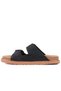 Sail Lakers - Black Color Genuine Nubuck Leather Women's Slippers - 3