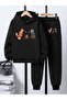 Children's Printed Hooded Sweatshirt and Sweatpants Set 3 Thread Raster for Autumn/Winter