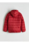 Red Hooded Printed Boy's Puffer Jacket - 3