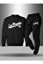 Children's Printed Crew Neck Sweatshirt and Sweatpants Set 3 Thread Raster for Autumn/Winter