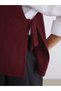 Burgundy Crew Neck Women's Knitwear Sweater - 3