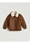 Lcw Kidsplush Collar Leather Look Boys' Coat