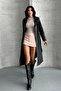 Women's Leather Trench Coat - Stylish Seasonal with Long Belt - 7