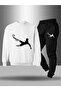 Children's Printed Crew Neck Sweatshirt and Sweatpants Set 3 Thread Raster for Autumn/Winter