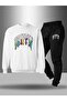 Children's Printed Crew Neck Sweatshirt and Sweatpants Set 3 Thread Raster for Autumn/Winter