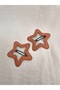 Faux Leather Covered Large Size Star Snap Buckle 1 Pair