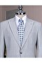 Italian Style Slim Fit Peak Lapel Jacket Pants Suit Grey T14256 - 2