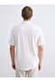 Ecru Regular Fit Short Sleeve Striped Men's Shirt - 4