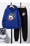 Children's Printed Hooded Sweatshirt and Sweatpants Set 3 Thread Raster for Autumn/Winter