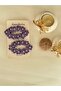Buckle Mini Flower Purple Color Buckle with Pearls - 2