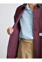 Burgundy Velvet Collar Oversized Women's Jacket - 3