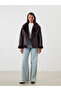 Create Your Style from Uzg Store |   Biker Collar Women's Leather Look Coat - 2