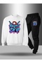 Children's Printed Crew Neck Sweatshirt and Sweatpants Set 3 Thread Raster for Autumn/Winter