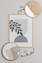 3 Piece Natural Color Real Wood Framed Painting Set - Model 6 - 6