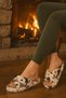 Fluffy Cross Model Women's House Slippers Girls House Slippers Dowry Slippers Bundle Slippers Silent Sole - 2