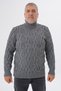 Big Size Men's Dark Grey Fisherman's Hair Braided Wool Sweater Trist-2119