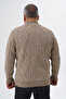 Plus Size Men's Mink Pocket Zippered Walking Hair Braided Wool Cardigan Trist-2120 - 4