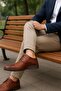 Gr372 Genuine Leather Lightweight Poly Sole Perforated Brown Casual Style Espadrille Shoes - 3