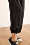 Women's Black Pique Modal Stitching Detailed Jogger Sweatpants Eşf-00000083 - 6