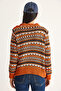 Women's Orange Shoulder Patch Patterned Knitwear Sweater 20246176 - 7