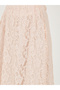 Lace Insert Maxi Skirt with Elastic Waistband - 3