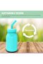 Silicone Water Bottle with Straw For Babies, Toddlers & Kids, BPA Free, Blue - 7