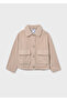Girl's Knitted Fur Coat Beige - 2