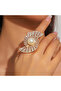 Self Adjustable Design Large Ring with Pearls - 4