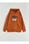 Lcw Kids Brown Hooded Boy Sweatshirt