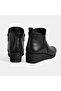 Women's Black Desacomfort Double Zipper Leather Boots - 6