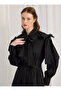 Black Bow Poplin Long Dress - 4