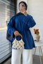 Basic Summer Tunic with Layered Sleeves – Cobalt Blue - 2