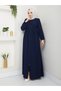 Casual Hajj and Umrah Ferace with Drawstring Sleeves and Waist and Stone Detail - 5