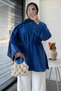 Basic Summer Tunic with Layered Sleeves – Cobalt Blue - 5
