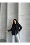 Women's Crop Trench Coat with Shoulder Cuffs Black - 6