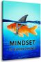 ALAYRA Big Shark Goldfish Canvas Wall Art – “Mindset Is Everything” 40x60 cm