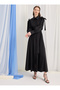 Black Bow Poplin Long Dress