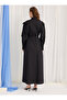 Black Bow Poplin Long Dress - 7