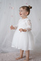 Baby Girl White Dress Tulle Tutu Lace Birthday Party Wedding Special Occasion Girls Kids Evening Dress - 7