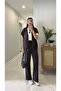 Onwey Brown Zippered Vest Pants Modal Set
