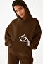 3-Ply Combed Cotton Cat Printed Unisex Hooded Sweatshirt